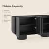 Nura Solid Wood Sideboard In Black Wire Brush