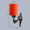 Devansh Metal Electric Wall Light in Antique Gold Colour with Orange Shade Count of 1 Light