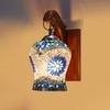 Devansh Solid Wood Electric Wall Light in Brown Colour with White Shade Count of 1 Light