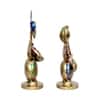 Desert Art Metal Handpainted Couple Musician Showpiece Set of 2
