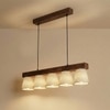 Hexa Brown Solid Wood Cluster Hanging Light