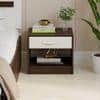 Oliver Engineered Wood Bed Side Table, End Table with Storage and Drawer Lamp, Flower Stand for Bedroom Home Furniture (Wenge & White)