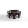 Wooden Chowki Octagonal Shape In Walnut Finish