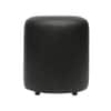 Doe Buck Mary Leather Round Ottoman Stool in Black Colour