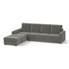 Apollo Compact Sofa (Colour : Ash Grey Velvet, Cushion : Soft, Back Type : High Back, Seating Capacity : Left Aligned 3 Seater + Left Aligned Chaise)
