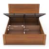 Toledo Solid Wood King Hydraulic Storage Bed with Bedside Table (Standard) – Amber Walnut Finish