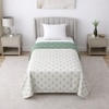 Aira White & Green Floral Cotton Dohar Set Of 2 Reversible Single Bed 350 Tc Size 240 X 160 Cms