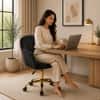 Doe Buck Aurora Modern Black Luxury Velvet Office Chair