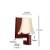 Devansh Wood Wall Mounted Lamp With Off-White Cotton Shade