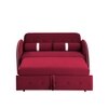 Jayen  Pull Out Sofa cum Bed  in Maroon Colour