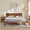 Baare Solid Wood King Size  Bed In Natural Teak Finish