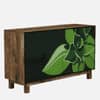 Vegas Mango Wood Hand Painted Multicolor 4 Door Cabinet In Natural Finish