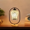 Devansh Multicolor Glass Wooden & Iron  Table Lamp -17 Inch Height  -Ag1