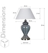 Syracuse Blue Glass Table Lamp With White Cotton Shade