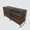 Huch Series Dresser with Stone Top and MS Powder Coated Gold Base