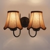Devansh Dual Black Metal  Wallmounted Lamp With Beige Jute  Shade