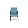 Xavier Solid Wood Accent Chair in Blue Colour