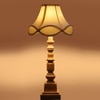 Devansh Off-White Cotton Vintage  Lamp With Wood Base ((12X12X23.25)