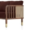 Taran 3 Seater Wooden Sofa in Deep Crimson Velvet Colour