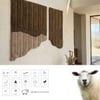 Abstract Handmade Natural Wool Wall Art Brown Beige 2 Panel Set 4 x 6 Feet