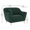 Rivo Velvet 1 Seater Sofa In Green Color