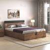 Aruba Engineered Wood Queen Size Hydraulic Storage Bed In Classic Walnut Finish