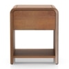 Hiro Solid Wood Bedside Table In Amber Walnut Finish