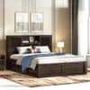 Cambry King Size Hydraulic Storage Bed With Headboard Storage In American Walnut Finish