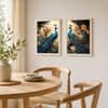 The Castle Decor Peacock Vastu Wall Art Set of 2 10x13 Inch