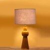 Devansh Grey Cotton Table Lamp With  Wood Natural Base (7X18.25 Inches)-7