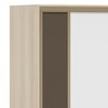 Velora Premium 2 Door 8ft Sliding Wardrobe with mirror Double cream - Brown Tinted Ligth Oak Finish