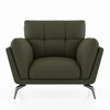 Vetra 1 Seater Leather Sofa In Olive