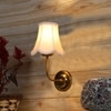 Devansh Gold Wall Mounted Lamp With Off-White Cotton Shade