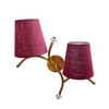 Devansh Metal Electric Wall Light in Gold Colour with Maroon Shade Count of 2 Lights