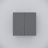 2 Doors Modular Wall Mounted Kitchen Cabinet With Adjustable Shelf In Slate Grey Finish