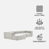 Elegantedge Wood Right Aligned 3-Seater With Upholstery Non Storage Sofa In Grey Colour