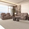 Silvana Three Seater Motorized Fabric Recliner in Taupe Beige Colour