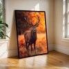 The Castle Decor Abstract Deer Wall Painting Framed Artwork 20x30 Inch Style 1