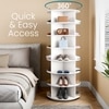 360° Rotating Shoe Rack 7-Tier in White – Large Capacity Rotating Shoe Organizer