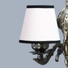 Devansh Metal Electric Wall Light in Antique Gold Colour with White & Black Shade Count of 1 Light