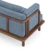 Como Three Seater In Premium Teak Wood Sofa in Sienna Teak Finish with Ocean Weave Colour