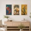 The Castle Decor Madhuban Pichwai Peacock Vastu Wall Art 9x17 Inch