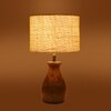 Devansh Yellow Jute Table Lamp With Wood Natural Base (7X13 Inches)-21