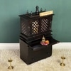 D'Dass Multi Color Mdf and Sheesham Wooden Temple With Cabinet For Pooja