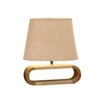 Devansh Beige Jute Table Lamp With  Wood Natural Base -9