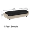 Marko Velvet 2 Seater 4 Feet Ottoman Bench in Black & Cream  Color