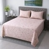 Mira Pink Floral 400 TC Cotton Flat Queen Size Bedsheet with 2 Pillow Covers – Threads