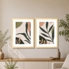 Boho Leaf Flower Set of 2 Framed Posters Wall Art 45x60 cm