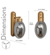 Zen Single Light Wall Fitting In Brass Finish Metal With Gray Glass