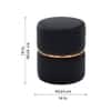 Doe Buck Gracy Velvet Round Ottoman in Black Colour with Gold Band